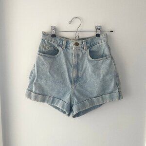 American Apparel High Waisted Light Blue Jean Shorts